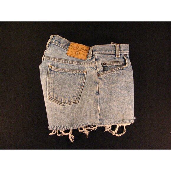 ARIZONA JEAN COMPANY Womens CUTOFF Jean Shorts 26 MEASURED Blue Distressed - Picture 3 of 7